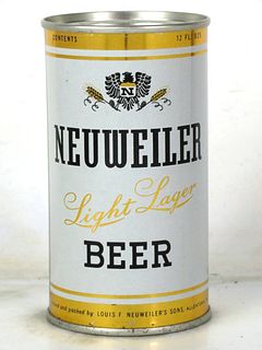 1959 Neuweiler Light Lager Beer 12oz Flat Top Can 103-04 Allentown Pennsylvania