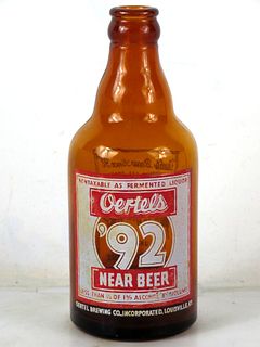 1936 Oertel's -92 Near Beer 12oz ACL Bottle Louisville Kentucky