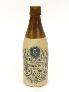 1891 Old Cabinet Lager Beer No Ref. Crockery Bottle Atlanta Georgia
