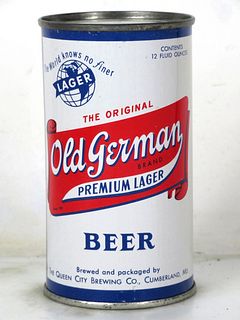 1959 Old German Premium Lager Beer 12oz Flat Top Can 106-31 Cumberland Maryland
