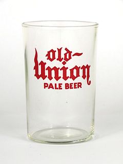1936 Old Union Pale Beer 3½ Inch Straight Sided ACL Drinking Glass New Orleans Louisiana