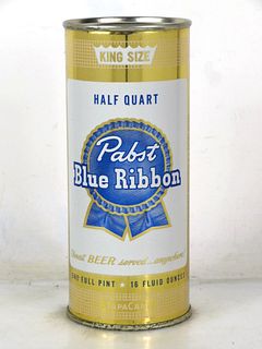 1954 Pabst Blue Ribbon 16oz One Pint Flat Top Can 233-24 Milwaukee Wisconsin