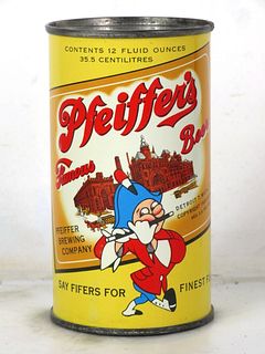 1953 Pfeiffer's Famous Beer 12oz Flat Top Can 114-01.1 Detroit Michigan