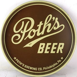 1935 Poth's Beer 12 inch Serving Tray Philadelphia Pennsylvania