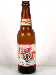 1938 Yoerg's Beer 12oz Bottle Saint Paul Minnesota