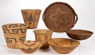 NATIVE AMERICAN BASKETS, LOT OF SEVEN