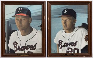 RICHMOND, VIRGINIA BRAVES DAVE NICHOLSON AND RON REED BASEBALL PHOTOGRAPHS, LOT OF TWO