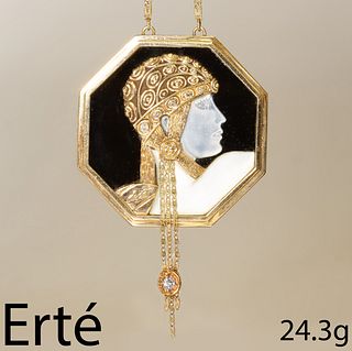 ERTE (Romain Petrovich de Tirtoff), ONYX DIAMOND AND MOTHER OF PEARL NECKLACE