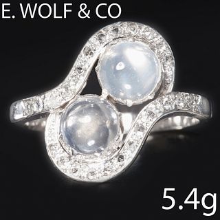 E.WOLFE & CO, MOONSTONE AND DIAMOND RING