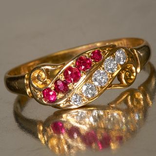 RUBY AND DIAMOND TWIST RING