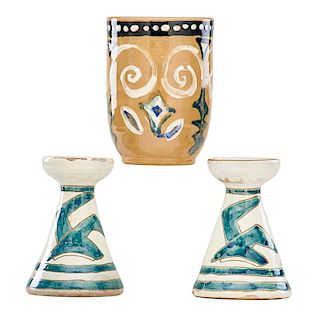 SHEARWATER Vase and two candlesticks