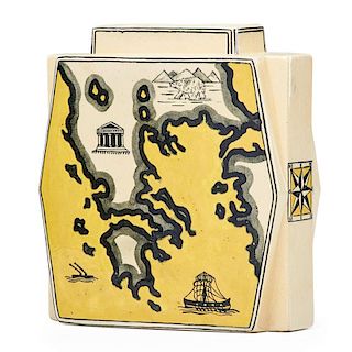 ROBERT LALLEMANT Vase with maps of Italy/Greece
