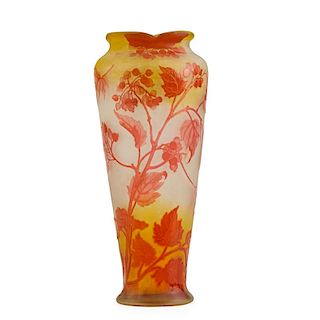 GALLE Vase with scalloped rim