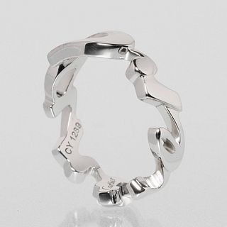 CARTIER 18K WHITE GOLD SIGNATURE RING