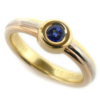 CARTIER SAPPHIRE 18K TRI-COLOR GOLD RING