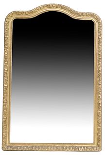 LARGE FRENCH LOUIS XV STYLE GILTWOOD FRAMED MIRROR, 70.5" X 47"