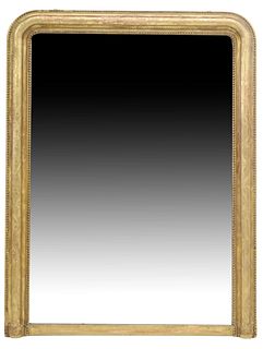LARGE FRENCH LOUIS PHILIPPE PERIOD GILT MIRROR, 63" X 49"