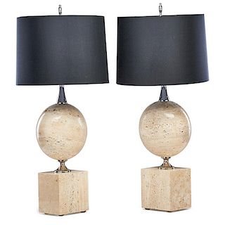 PHILIPPE BARBIER (Attr.) Pair of table lamps