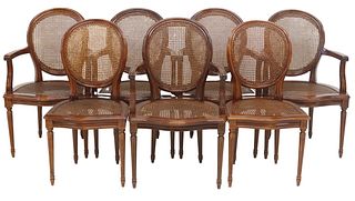 (7) LOUIS XVI STYLE CANED DINING CHAIRS