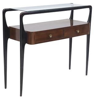 ITALIAN MID-CENTURY MODERN TWO-TIER CONSOLE TABLE