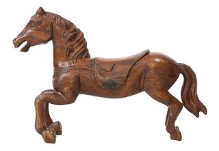 DECORATIVE CARVED WOOD JUMPER CAROUSEL HORSE