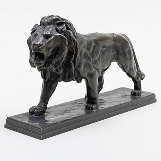 After Antoine Louis Barye (1796-1875): Lion