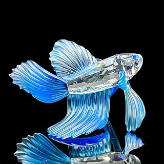 Swarovski Silver Crystal Figurine Siamese Fighting Fish Blue