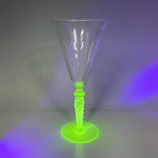 Uranium Glass Wine Glass