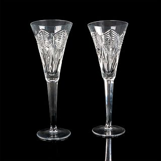 Pair of Waterford Crystal Toasting Flutes, Love