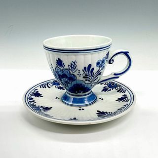 2pc Hand-Painted Delftsblauw Teacup and Saucer