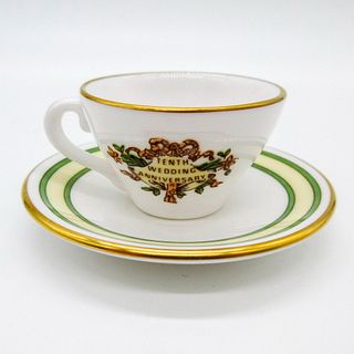 Caverswall Mini Royal 10th Anniversary Tea Cup and Saucer