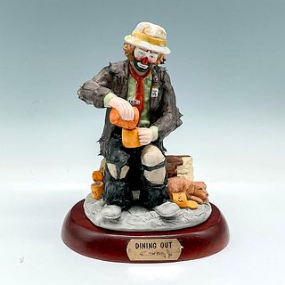 Flambro Imports Figurine, Emmett Kelly, Jr. Dining Out + Base