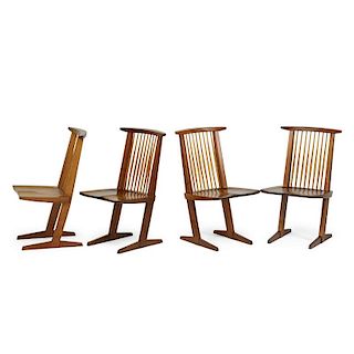 GEORGE NAKASHIMA Four Conoid dining chairs