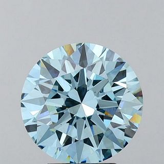 4.11 ct, Vivid Blue/VS1, Round cut IGI Graded Lab Grown Diamond