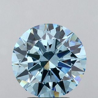 3.49 ct, Vivid Blue/VS1, Round cut IGI Graded Lab Grown Diamond