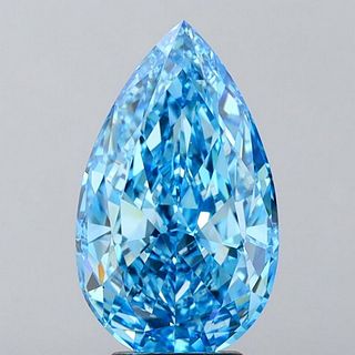 5.76 ct, Vivid Blue/VS1, Pear cut IGI Graded Lab Grown Diamond