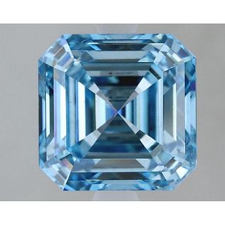 3.00 ct, Intense Blue/VS2, Asscher cut IGI Graded Lab Grown Diamond