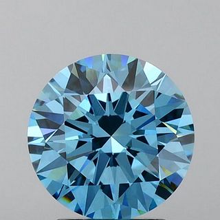 3.38 ct, Vivid Blue/VVS2, Round cut IGI Graded Lab Grown Diamond