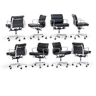 CHARLES AND RAY EAMES Eight Soft Pad armchairs