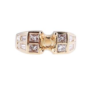 14k Yellow Gold Diamond Engagement Ring Setting