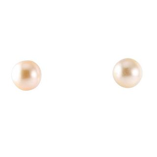 18k Gold Pearl Stud Earrings