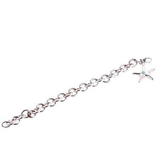 Tiffany &amp; Co Silver Turquoise Starfish Charm Bracelet