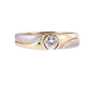 14k Two Tone Gold Diamond Engagement Ring