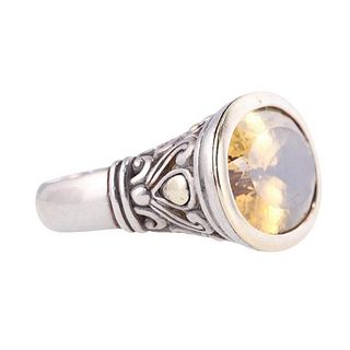 John Hardy Silver Gold Citrine Ring 