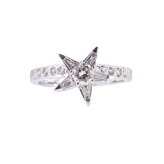 18k Gold Diamond Star Ring