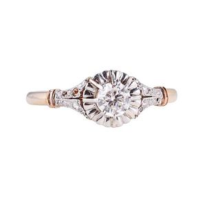 18k Gold Platinum Diamond Engagement Ring