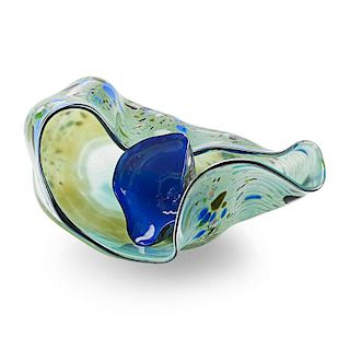DALE CHIHULY Green and Lapis Macchia Pair