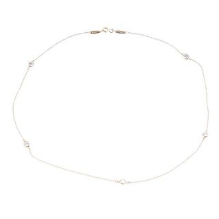 Tiffany &amp; Co Peretti 18k Gold Diamond Station Necklace