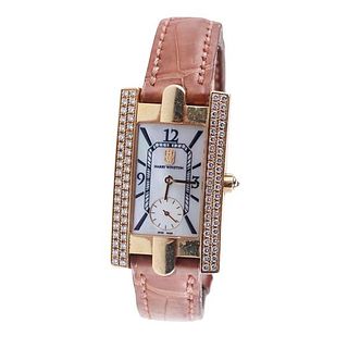 Harry Winston Avenue 18k Gold Diamond Watch 