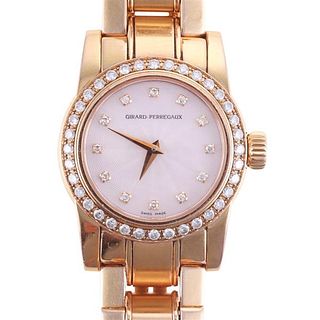 Girard Perregaux 18k Rose Gold Diamond Lady&#39;s Watch 8038
